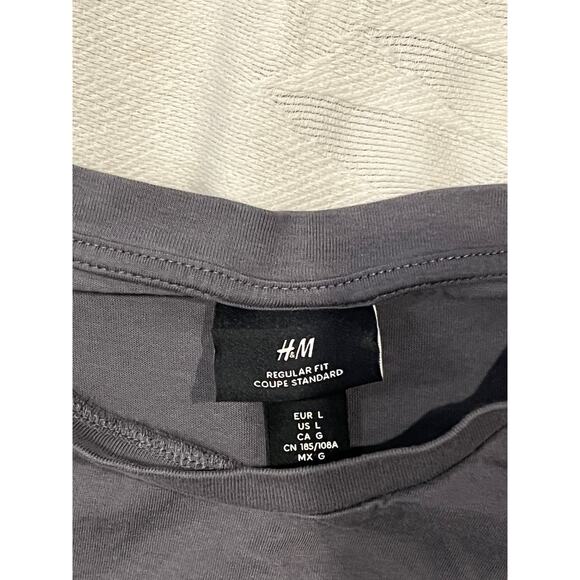 H&M Khaki Green Regular Fit Tee Shirt Mens L - Picture 3 of 3